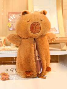 1 Peça Estojo de Lápis Macio e Espaçoso de Estudante Capivara, Estojo de Lápis, Borracha, Régua, Caneta, Armazenamento de Papelaria para Mesa do Campus, Estilo de Escada em Degraus Exibição Conveniente de Boneca, Bolsa Acessório Multifuncional em Tecido para Armazenamento de Pequenos Itens, Bolsa de Armazenamento de Cosméticos Multifuncional, Incluindo Quatro Canetas e Uma Boneca, De Volta às Aulas, Materiais Escolares, Estojo de Lápis, Bolsa Escolar