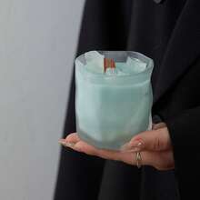 1pc Handmade Summer Beverage Scented Candle, Niche Appearance Fragrance, Blue Ice Cube Soy Wax Candle, Exquisite Gift, Girly Aroma Candle, Ethereal Atmosphere Birthday Gift For Friend - Multicolor - View 13