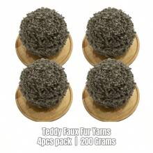 1 Skein Soft Faux Teddy Fur Yarn 100% Polyester Faux Fur Yarn Boucle Eyelash Cycle Yarn 50 Grams - Suitable For Diy Projects, Hand Bag, Jacket, Hat, Scarf & Other Home Textile Projects.
