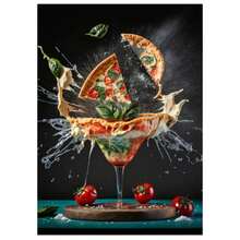 1 Pc Optional Frame Posters Wall Arts Wall Art Modern Retro Dining Bar Coffee Shop Decor Painting Cocktail Explosion Pictures Fruit Pizza Coffee Splash Canvas Posters