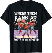 Botas en el suelo, ¿dónde están tus fans? Camiseta divertida - Negro - Ver 1