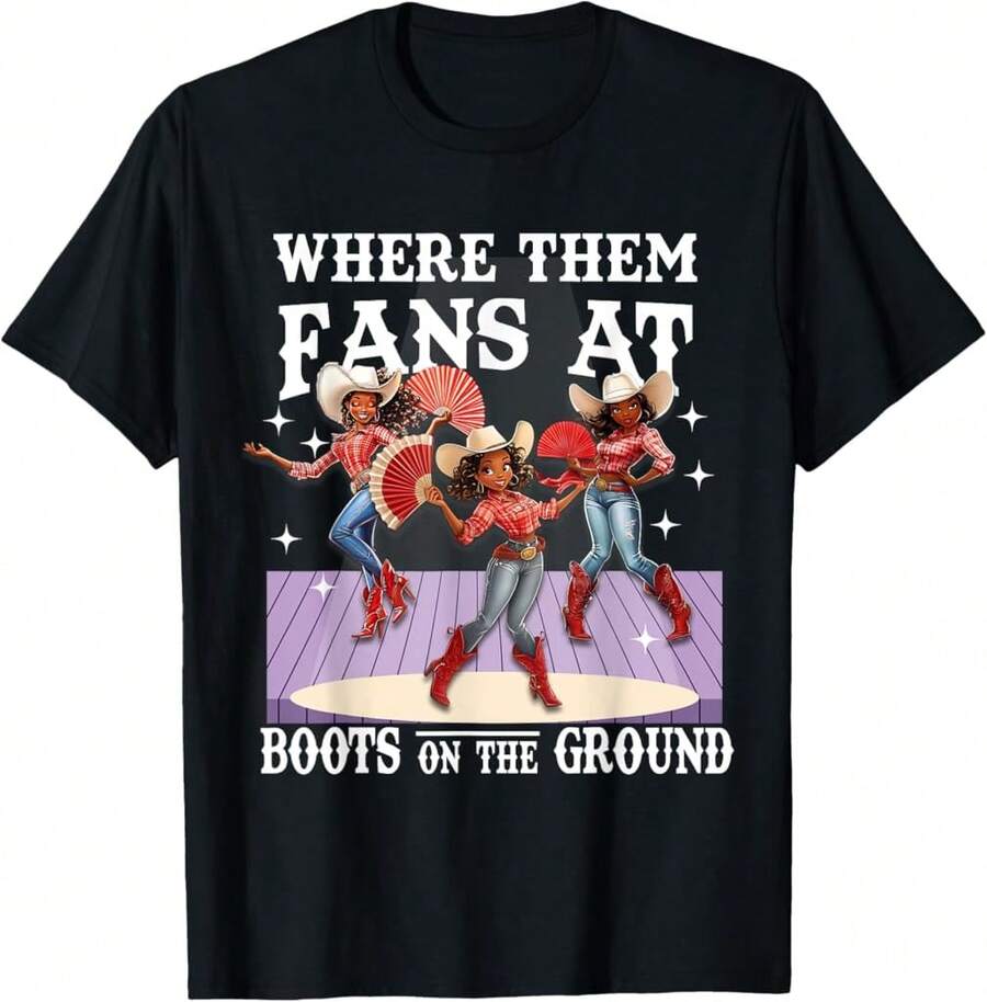 Botas en el suelo, ¿dónde están tus fans? Camiseta divertida - Negro - Ver 1