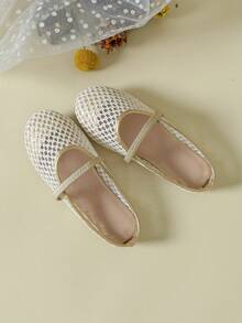 Girls' Casual Style Flat Mesh Ballet Shoes, Resort Vibe - Gold - View 3