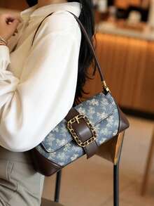 女士时尚百搭休闲日常通勤情人节礼物腋下优雅法棍包 - 彩色 - 查看 3