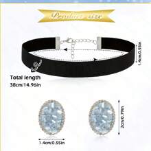 Halloween Costumes For Women Halloween Princess Dress Up Princess Costumes For Women, Princess Tiara Headband, Blue Long Gloves, Black Choker Necklace Rhinestone Crystal Earrings