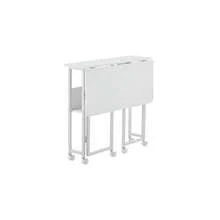 Folding Desk Small Foldable Desk For Small Space, 31.5 Inches Writing Computer Desk In Study, Home Office Foldable Office Desk For Bedroom 80*58,White-3107 - Multicolor - View 7