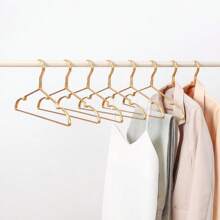 5/10pcsMetal Sturdy Clothes Hanger Golden Aluminum Hanger - Rust-Proof, Fade-Resistant, Clothes HangerGolden Aluminum Hanger - Rust-Proof, Fade-Resistant, Perfect For Coats, Jackets, And Delicate Clothes Aluminum Hanger Rust-Proof Hanger Fade-Resistant Hanger
