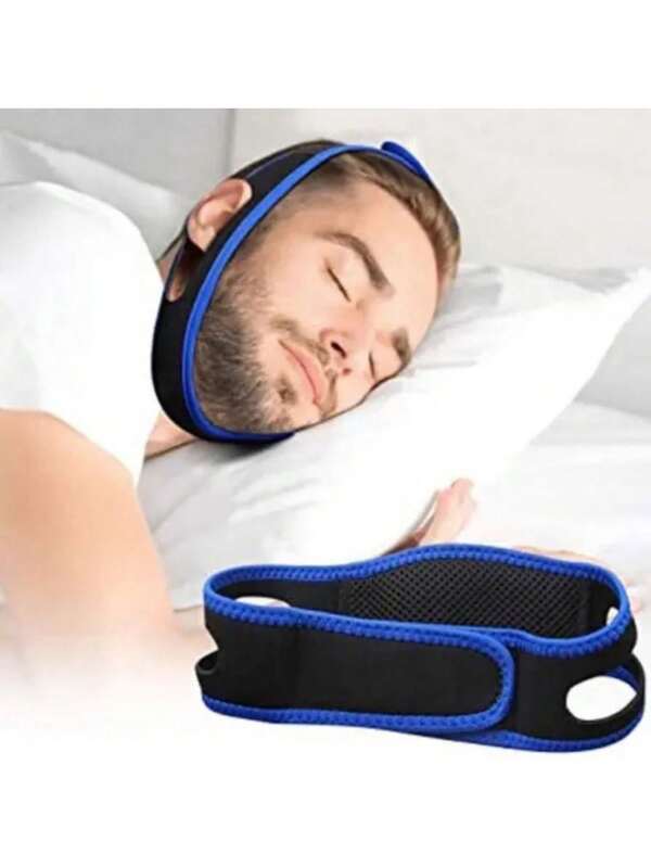 Faixa Cinta Anti Ronco E Apnéia Do Sono Neoprene Ajustável Mantém Boca Fechada