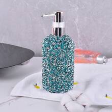 1 Peça Garrafa Dispensadora de Plástico com Bomba Decorada com Strass de 500ml para Gel de Banho, Shampoo, Loção, Garrafa Vazia Recarregável - Multicolorido - Visão 13