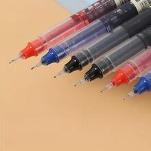 15pcs Last-Cheaply Back To School 2025 Black Full-Tube 0.5mm Straight Liquid Ballpoint Pen Study Essentialsred Office Counter Signature Gel Pen, Quick-Drying Pen
