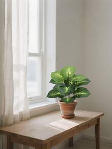 12 & 18 Leaves Artificial Pothos Plant, Large Floor Greenery For Living Room, Wedding Decoration, Home & Commercial Greening (Excluding Pot)