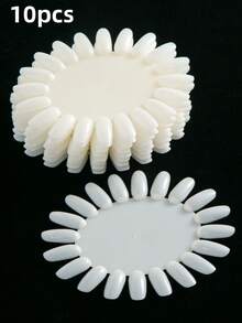 20/10/5/3pcs,Flat False Nail Tips, Acrylic Nail Tips, False Fake Nail Tips Display Chart ,Nail Supplies,Clear Round Nail Art Practice Wheel Polish, For DIY Manicure Nail Salon (Beige,Transparent) - Multicolor - View 17