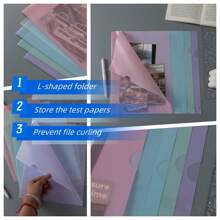 10pcs Heavy Duty L-Shaped Clear A4 Document Folders, Transparent Single Page Protector Sleeves, File Holders For Exams/Papers