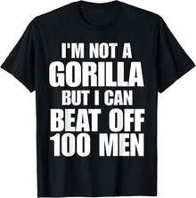 100 Men Vs 1 Gorilla Meme - Funny Gorilla Meme T-Shirt]DI Holiday Gifts - Black - View 1