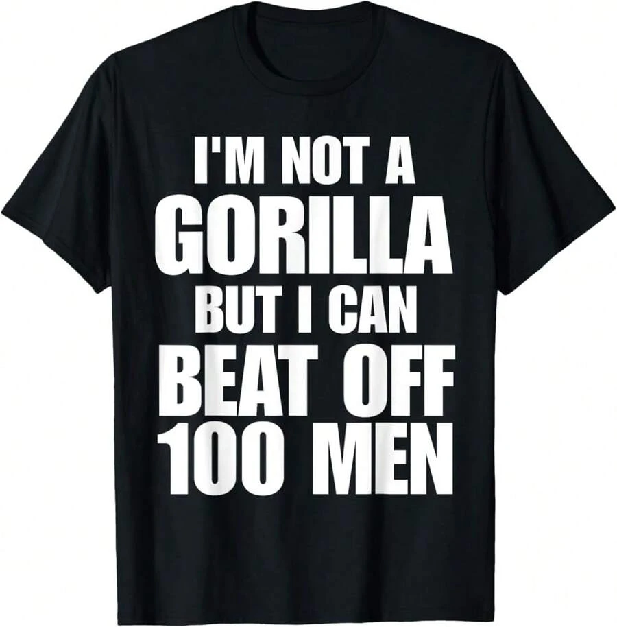 100 Men Vs 1 Gorilla Meme - Funny Gorilla Meme T-Shirt]DI Holiday Gifts - Black - View 1