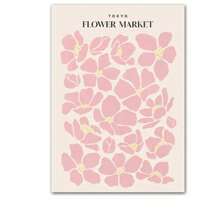 1 pièce Affiche optionnelle avec cadre, art mural de marché aux fleurs. Peinture sur canevas colorée, affiche végétale nordique. Image imprimée décorative pour le salon