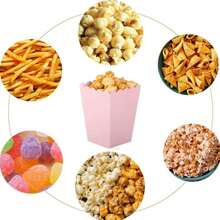 10pcs Solid Color Pink Food Box, Gift Wrapping Supplies, Birthday Babe Shower Wedding Party Room Table Decoration Family Movie Night French Fries Box, Popcorn Cups, Popcorn Buckets Treat Boxes Containers Macaroni Packaging Box