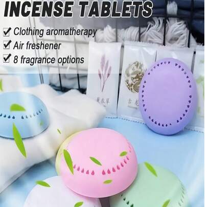 10片装香氛片，带收纳盒 - 持久留香固体除臭片，适用于家居、汽车、浴室、卧室、衣橱，薰衣草/玫瑰/柠檬/樱花/茉莉香型，无需用电，绝佳礼品之选