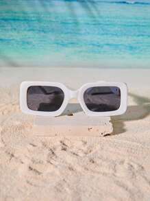 Tropiscape Retro quadratische Plastik Unisex Sonnenbrille, modischer klassischer Stil für Outdoor-Aktivitäten, Strände, Urlaube, UV-Schutz elegante Sonnenbrille Strandaccessoires für Damen Sonnenbrille Sonnenbrillen Shades Urlaubsstimmung Urlaub Entspannung Strand