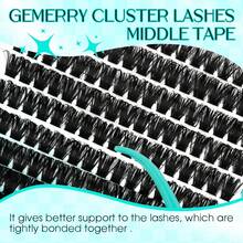 GEMERRY Lash Extension Kit Thick Lash Clusters Kit Fluffy Eyelash Clusters D Curl Eyelash Extension Kit With Lash Bond And Seal, Lash Tweezers, DIY Lash Extension Kit(80P-10-18mm) - 100D - View 5