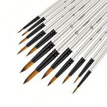 Yutiars 48支专业艺术家画笔套装,采用优质木柄和尼龙刷毛制成 - 包括圆头笔、榛形笔、平头笔和斜角笔,适用于丙烯画、水彩画、油画和工艺品 - 是艺术家和艺术爱好者的理想之选,是艺术用品的完美选择。 - 彩色 - 查看 13