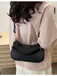 One Piece Of Solid-Color PU Leather Fashionable Underarm Bag. It Is A Simple And Stylish Large-Capacity Shoulder Bag, A Business-Commuting Crossbody Bag, And A Small Hand-Carried Bag For Daily Office Use. Suitable For Girls, Female College Students, Newbies And White-Collar Workers. It Is Very Suitable For Offices, Universities, Work, Business, Commuting, Outdoor Activities, Traveling And Outings.