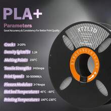 Filamento para impresora 3D PLA+ de alta velocidad, 2KG Azul & Verde, 1,75mm de diámetro +/- 0,02mm de tolerancia, compatible con AMS y la mayoría de impresoras FDM, 1kg/Spool - Mármol - Negro - Ver 3