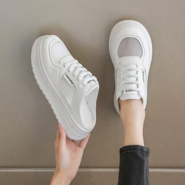 Thick Sole Women's Slip-On Casual Canvas Shoes, Versatile Sneakers