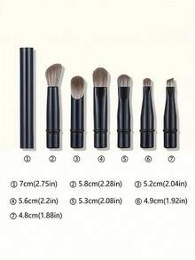 6pcs Mini Travel Makeup Brushes Set With Transparent Case, Including Contour Brush, Concealer Brush, Eyeshadow Brush, Eyebrow Brush, Soft & Versatile For Daily Makeup Needs, Convenient For Travel,Brush Set,Makeup Brush Kit,Make Up Brush Set,Make Up Set Complete,Makeup Brush Set,Complete Makeup Kit,Brush Kit,Brushes Makeup Set,Makeup Gift Set,Set - Black - View 7