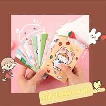 10 pièces/5 pièces/1 pièce Ensemble de mini-cahiers mignons de dessin animé, organiseur personnel avec couverture en papier, convient pour les fournitures de bureau, la papeterie pour étudiants, le petit cahier de poche portable, les fournitures scolaires, la rentrée scolaire
