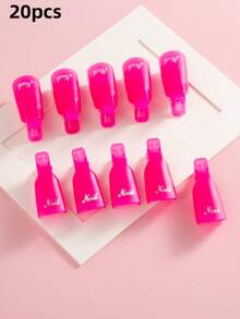 20/10 piezas Clips quitaesmalte de uñas, Pinzas para esmalte de uñas acrílicas, Clips quitaesmalte de gel, Pinzas de plástico acrílicas para manicura y limpieza de esmalte de uñas, Herramientas para la eliminación y limpieza de uñas - Multicolor - Ver 19