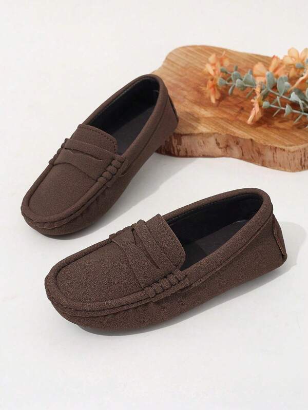 1 par de mocasines planos casuales unisex para niños, cómodos para uso en exteriores/escuela, adecuados para primavera/otoño