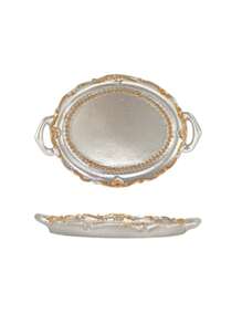 1pc Mini Jewelry Tray, Oval Vintage Decorative Tray, Jewelry Display Tray, Vintage Court Style Jewelry Storage Tray, Vintage Aristocratic Style Ornament Storage Tray, Perfect For Photography Accessories, Still Life Photography, Decorative Storage, Photo Background. Suitable For Bedroom, Living Room, Bathroom. Women's Storage, Suitable For Women's Back To School Gift.