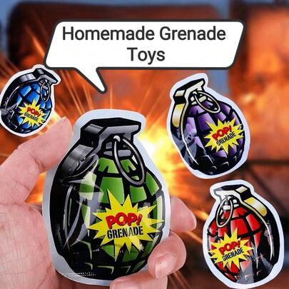 每包50个/100个，CS场景，乐趣无穷。扔出去会发出“砰”的一声，超级放松。非常适合办公室恶作剧、愚人节恶作剧和课堂娱乐。它能给所有年龄段的人带来无穷的快乐。可用作课堂奖励/生日礼物/监狱日礼物，也可作为办公室减压玩具。