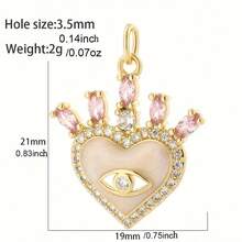 1pc Copper Micro-Inlaid Zirconia Devil Eye Dog Sun Shaped Pendant, DIY Bracelet Necklace Earrings Keychain Versatile Accessory - Multicolor - View 38