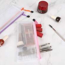 10个装透明铅笔盒，网状拉链文件袋，防水旅行收纳袋，适用于存放学习用品、账单、化妆品、文具和旅行配件，返校必备，铅笔盒，书包 - 10個(隨機顏色) - 查看 9