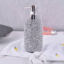 1 Peça Garrafa Dispensadora de Plástico com Bomba Decorada com Strass de 500ml para Gel de Banho, Shampoo, Loção, Garrafa Vazia Recarregável - Multicolorido - Visão 15