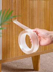 1 rollo de cinta adhesiva de doble cara de uso múltiple, cinta adhesiva transparente y fuerte, cinta de sellado de goma, lavable y reutilizable para carteles transparentes, imágenes, tiras para colgar cuadros en el hogar y la oficina, decoraciones navideñas, manualidades y reparaciones del hogar de vuelta al colegio