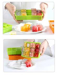 1pc - Ice Cube Mold Silicone, 15 Grid Ice Maker Mold Square Ice Cube Container Flexible Ice Cube Tray Dishwasher Friendly Food Container, Food Tray, Portable Ice Box