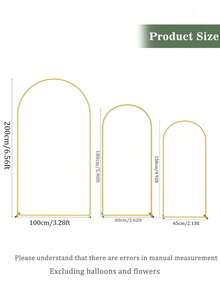 Soporte para arco de boda con telón de fondo de 2 m, 1.8 m, 1.5 m en tres tamaños a elegir. Decoración de arco floral con globos para ceremonias de boda, baby shower, fiesta de cumpleaños al aire libre o interior, color dorado - Dorado - Ver 2