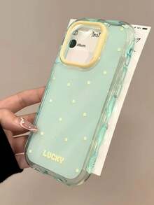 1 Ốp lưng điện thoại họa tiết chấm bi xanh lá cây tối giản 16 Pro Max, Ốp bảo vệ bằng silicon tương thích với Apple 15, 16 Pro, 14 Series Chống nước, Chống sốc, Chống rơi, Chống trầy xước - màu xanh lá - Xem 3