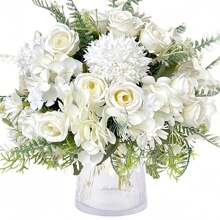 1PC/3PCS Artificial Rose, Hydrangea Flowers Silk Bouquets Fake Plants For Spring Wedding Vase For Home Dining Room Bedroom Decorations, Mother's Day Valentine's Day Festival Birthday Party Accessories, Outdoor Garden Decorations Autumn