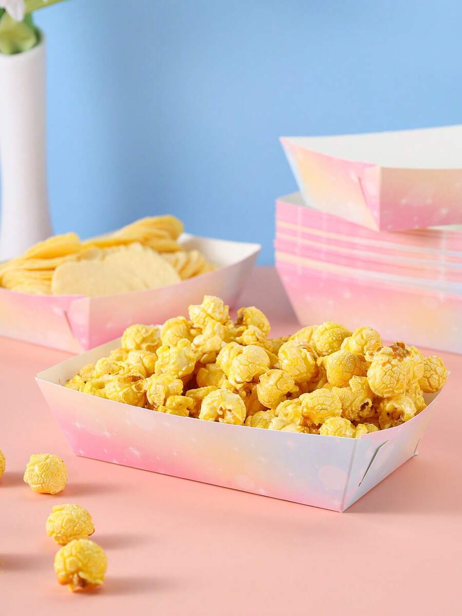 10/24个彩色云朵形零食盒，适用于薯条、爆米花、生日派对装饰、家庭电影之夜、午餐盒、面包店、汉堡餐厅