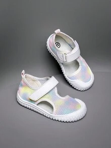 Toddler Girls' Spring/Summer Adjustable Hook&Loop Breathable Mesh Sandals, Soft & Non-Slip TPR Sole, Suitable For Various Occasions, Beach Flip Flops - Multicolor - View 6