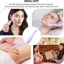 面部滚轮、面部按摩滚轮、硅胶面部按摩器工具、面部、身体和面部护理工具、女性面部按摩棒、面部按摩、面部滚轮护肤，塑造身体和面部曲线、刮痧面部塑形工具、女性面部和眼部按摩的自我护理礼物、美容师用品 - 彩色 - 查看 3