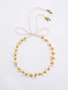 1 Pc Women's Bohemian Wax Rope Hollow Out Handmade Woven Dress Decoration Belt Fall, Autumn, Halloween - A - View 7