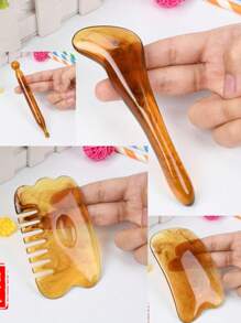 1 Set de herramientas de masaje Gua Sha facial, que incluye bastón de masaje, herramienta de masaje de raspado, kit de masaje multifuncional para cara, cuello y hombros