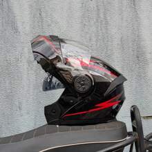 Kask motocyklowy ORZ Modular, odchylana osłona twarzy, dwa wizjery, unisex, do użytku przez cały rok