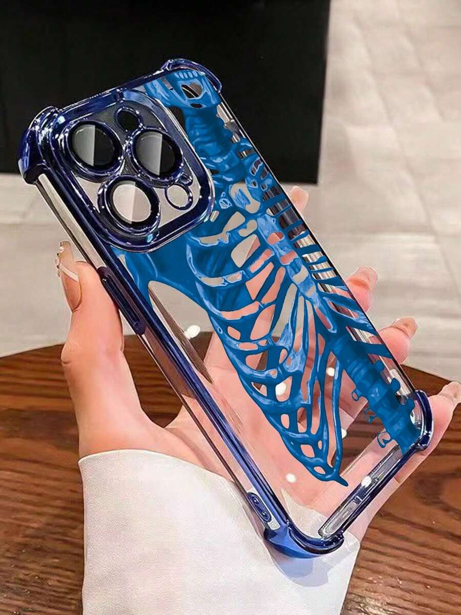 1个全新电镀粉色骷髅防震/加厚透明TPU保护壳，兼容苹果17 Pro Max、16 Pro Max/16 Pro/16/13 Pro Max/12 Pro Max、11、15 Pro Max、14 Pro Max/三星Galaxy SAM/荣耀Note 13 Pro/S23 Ultra/S24 Ultra/S25/A56，国际版，非国内版 - 遠峰藍 - 查看 1