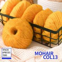 6个球，真丝马海毛纱线，细针织纱线，钩针镂空针织品，手工编织披肩开衫，手工纱线球。详情：4 6个球，马海毛纱线，细针织纱线，钩针镂空针织品，手工编织披肩开衫，手工纱线球